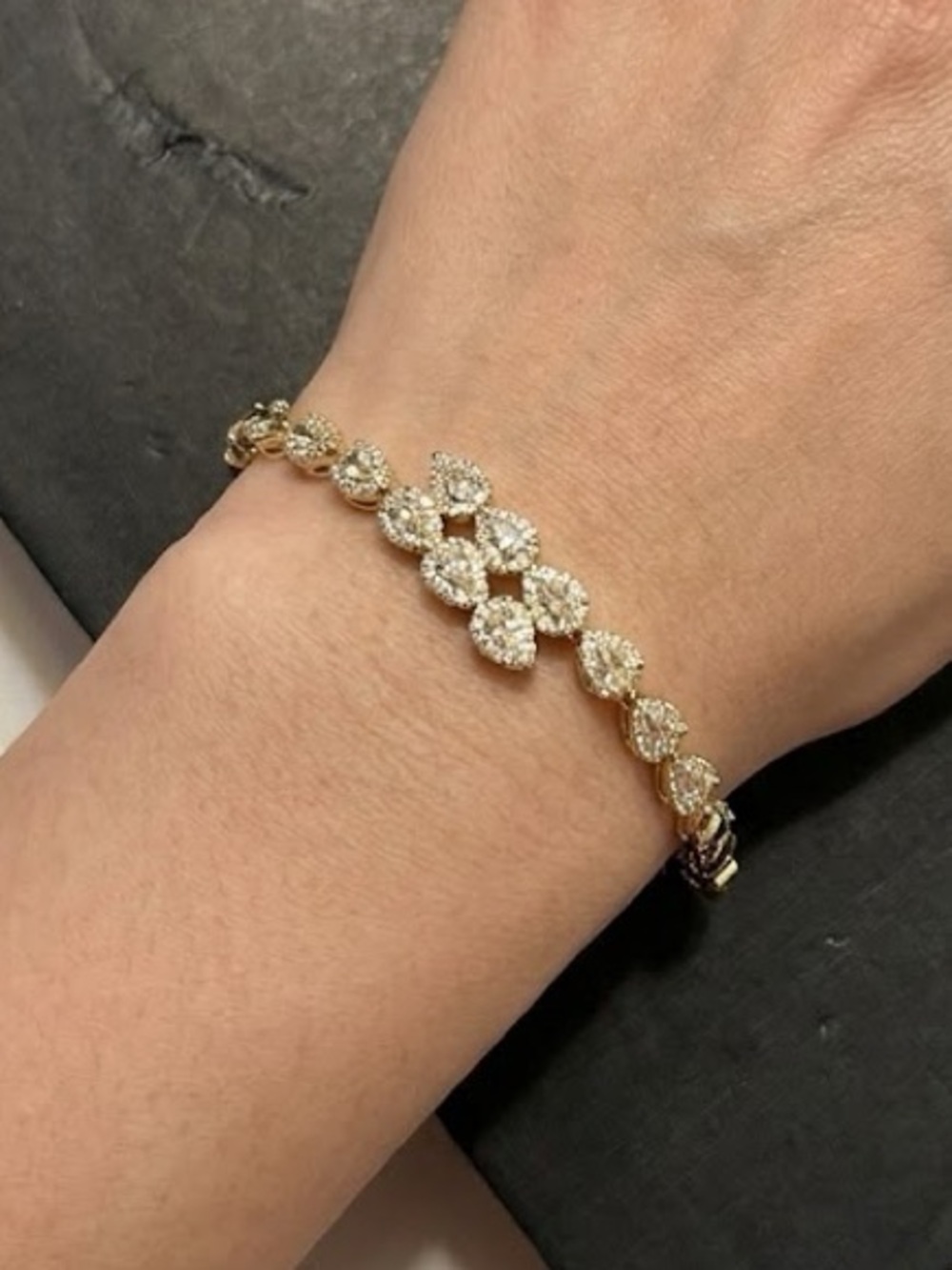 New Gold and Crystal Teardrop Bracelet -  14k Gold Filled - Women's Jewelry